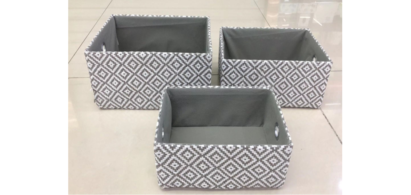 Корзина 32*21*14 см серая ромбы