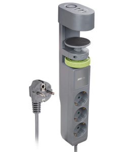 Удлинитель (Китай) Удлинитель JAZZway ETD-03U-150-gy (3 x 1,5) заземл., выкл.