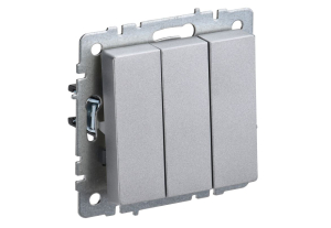 Алюминий выключатель трехклавишный 10А ВС10-3-0-БрА