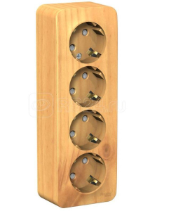 Ясень розетка 4-м ОП Blanca 16А IP20 250В с заземл. защ. шторки с изолир. пластиной (5)