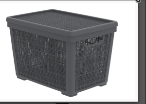 Корзинка "Лён" 22,0л с/кр Графит (16) АП 479