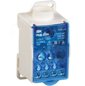 Блок распределительный на DIN-рейку РБД-250А