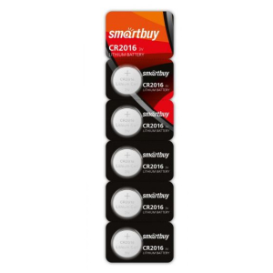 Литиевый элемент питания Smartbuy CR2016/5B (100/4000) (1 шт в блист отрывн)
