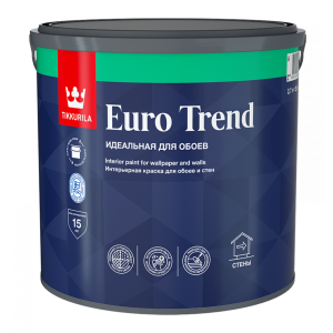 Краска Tikkurila EURO TREND интерьерная для обоев и стен Белая Матовая 2,7л (1)