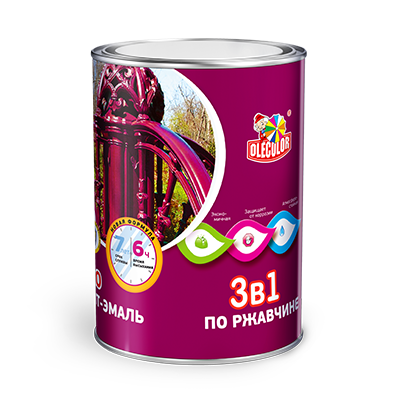 Грунт-эмаль по ржавчине Белый Профи 2кг Olecolor Глянц. (6) купить в интернет магазине Вегос-М в Кяхте