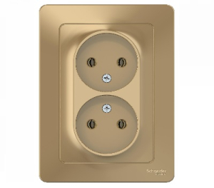 Розетка Титан 2-местная без шторок с заземлением СП16А  BLANCA (6)