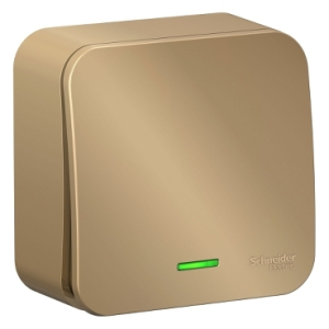 Титан выключатель ОУ 1-кл.  изол. пласт. с подсветкой BLANCA (15)