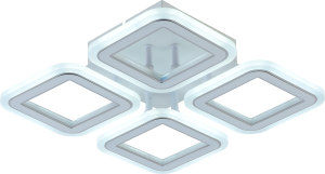 Светильник AU61612/4 WH+CR LED Белый+Хром 56W ПДУ 315*315*75