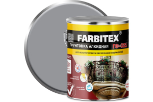 Грунтовка ГФ-021 серый (6 кг) Farbitex (4)