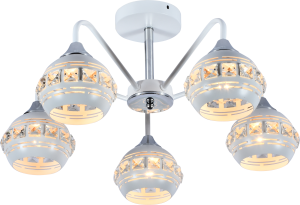 Светильник потолочный AU11405/5 WH+CR белый+хром Е27 3х60W