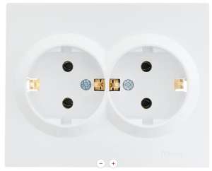 Белая розетка двойная с/з керамика VESNA (10)