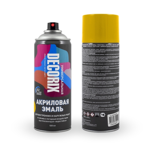 Аэрозольная эмаль универсальная DECORIX 520мл оранжевый (12)