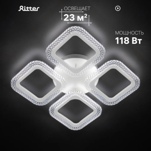 Светильник светодиодный 52167 3 FIUGGI 118Вт 2700K/4200K/6400K 23м² белый Ritter