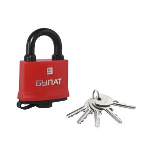 Замок навесной БУЛАТ ВС 1-П54 ПЛ всепогодный 5 кл. d=8,6мм (48,6)