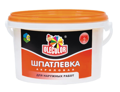 Шпатлевка акриловая для наружных работ 1,6кг Олеколор  купить в интернет магазине Вегос-М в Кяхте